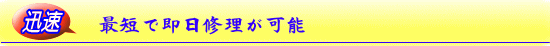 最短で即日修理が可能